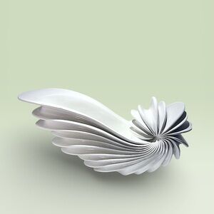 Z Gallerie Cream Off White Spiral Nautilus Vase Sculpture